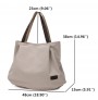 Plain canvas leisure shopping bag with large capacity