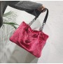 Large volume plush tote bag, shoulder bag for