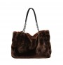 Large volume plush tote bag, shoulder bag for