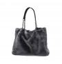 Large volume plush tote bag, shoulder bag for