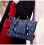 Multi - functional crocodile design cross - body bag