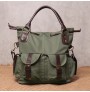 Multi-pocket canvas shopping shoulder bag