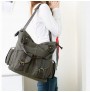 Multi-pocket canvas shopping shoulder bag