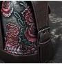 Hand-painted leather vintage embossed shoulder bag