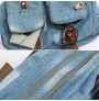 Multi-pocket casual denim cross-body bag