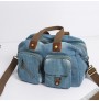 Multi-pocket casual denim cross-body bag