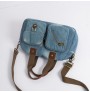 Multi-pocket casual denim cross-body bag