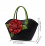 Ethnic rose decoration PU leather bag for