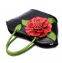 Ethnic rose decoration PU leather bag for