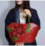 Ethnic rose decoration PU leather bag for