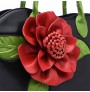 Ethnic rose decoration PU leather bag for