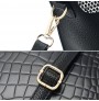 PU leather crocodile leather satchel bag