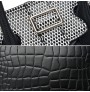 PU leather crocodile leather satchel bag