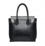 PU leather crocodile leather satchel bag