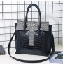 PU leather crocodile leather satchel bag