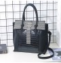 PU leather crocodile leather satchel bag