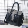 PU leather crocodile leather satchel bag