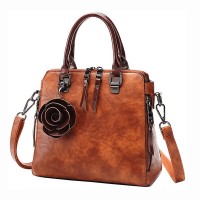 Casual cross-body bag with retro faux-leather