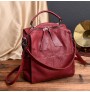 High-end sewing soft PU leather multi-functional backpack