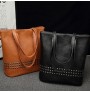 PU leather rivets retro casual shoulder bag