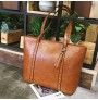 Large capacity tassel shoulder bag