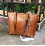 Large capacity tassel shoulder bag