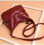 Double soft leather messenger bag