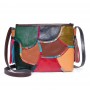 Patchwork antique leather messenger bag