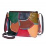 Patchwork antique leather messenger bag