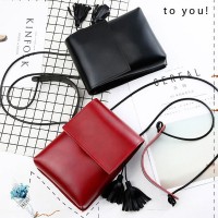 Candy colored PU leather messenger bag