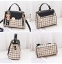 Cross-body bag in plaid PU leather