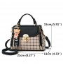 Cross-body bag in plaid PU leather