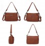 Multi-slot casual leather handbag