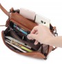 Multi-slot casual leather handbag