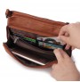 Multi-slot casual leather handbag