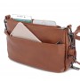 Multi-slot casual leather handbag