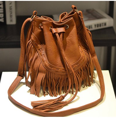 Fringed PU leather cross-body bag shoulder bag