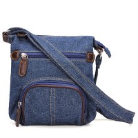 Classic blue denim cross-body bag