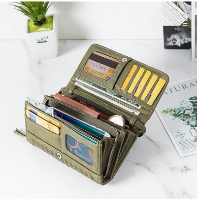 Hand woven bag multi-functional long wallet