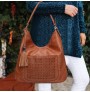 Laser cut rivet tote bag