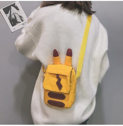 Hip hop cartoon shaped canvas shoulder bag