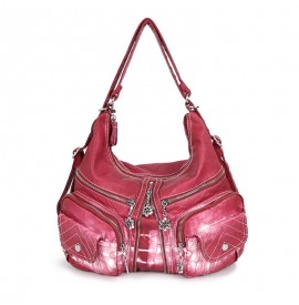 Casual multi-pocket cross-body bag with PU leather