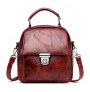 Faux leather retro stripe backpack