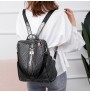 Multi-functional artificial leather leisure backpack