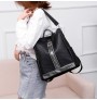 Multi-functional artificial leather leisure backpack