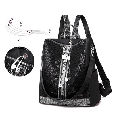 Oxford sequined lightweight leisure backpack