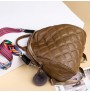 Quilted PU leather bag in diamond shape