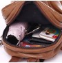 PU leather multi-pocket backpack