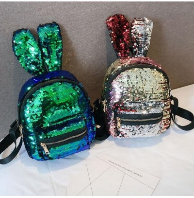 Rabbit ears sequined color shoulder bag