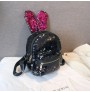 Rabbit ears sequined color shoulder bag